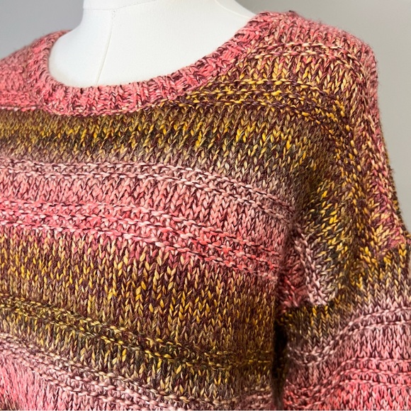 American Eagle Pink and Brown Striped Sweater Size S - Picture 3 of 9